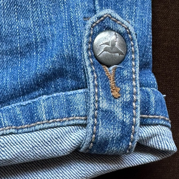 Mudd You Are Beautiful Capri Blue Jean Shorts Sz 11 Folded Short Button … - Picture 6 of 14